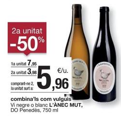 Oferta de L'ànec Mut - Vi Negre O Blanc  por 7,95€ en BonpreuEsclat
