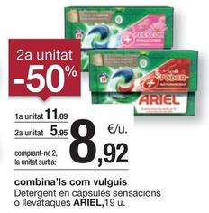 Oferta de Ariel - Detergent En Càpsules Sensacions O Llevataques por 11,89€ en BonpreuEsclat