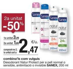 Oferta de Sanex - Desodorant Natur Protect Per A Pell Normal O Sensible por 3,29€ en BonpreuEsclat