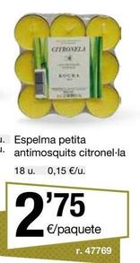 Oferta de Espelma Petita Antimosquits Citronel·la por 2,75€ en BonpreuEsclat