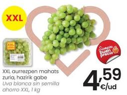 Oferta de Uva Blanca Sin Semilla Ahorro Xxl por 4,59€ en Eroski