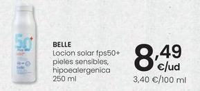 Oferta de Belle - Locion Solar Fps50 + Pieles Sensibles por 8,49€ en Eroski