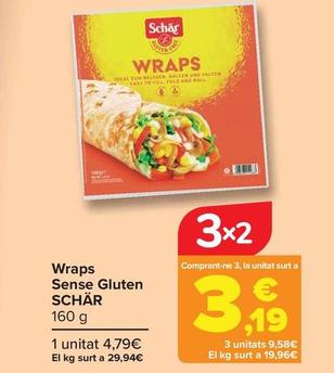 Oferta de Schär - Wraps Sin Gluten por 4,79€ en Carrefour