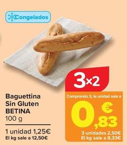 Oferta de Betina - Baguettina Sin Gluten por 1,25€ en Carrefour