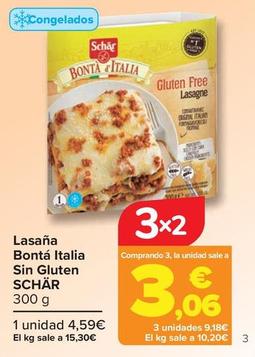 Oferta de Schär - Lasaña Bonta Italia Sin Gluten por 4,59€ en Carrefour