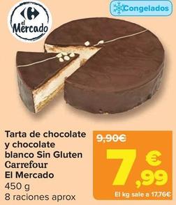 Oferta de Carrefour - Tarta De Chocolate Y Chocolate Blanco Sin Gluten El Mercado por 7,99€ en Carrefour