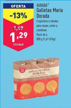 Oferta de Aurada - Galletas Maria Dorada por 1,29€ en ALDI
