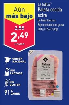 Oferta de La Tabla - Paleta Cocida Extra por 2,49€ en ALDI