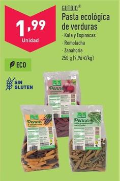 Oferta de Gutbio - Pasta Ecologica De Verduras por 1,99€ en ALDI