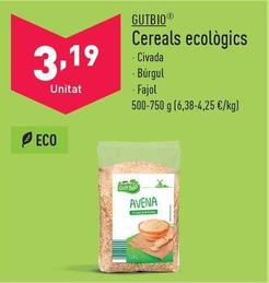 Oferta de Gutbio - Cereales Ecológicos por 3,19€ en ALDI