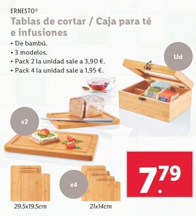 Oferta de Ernesto - Tabla De Cortar / Caja Para Te E Infusiones por 7,79€ en Lidl
