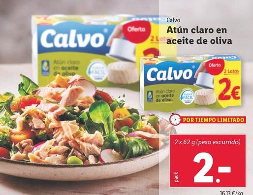 Oferta de Calvo - Atún Claro En Aceite De Oliva por 2€ en Lidl