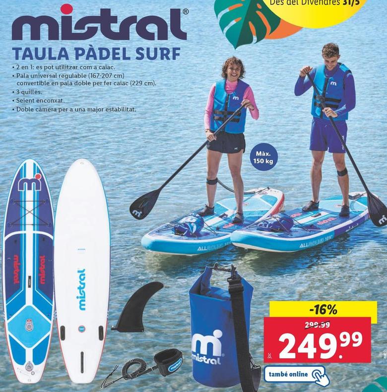 Oferta de Mistral - Taula Padel Surf  por 249,99€ en Lidl