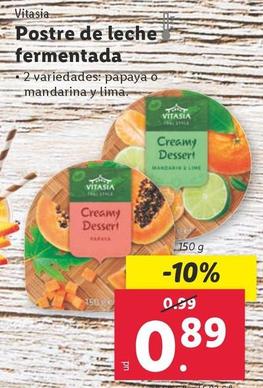 Oferta de Vitasia - Postre De Leche Fermentada  por 0,89€ en Lidl
