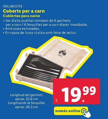 Oferta de Grillmeister - Coberts Para Carne  por 19,99€ en Lidl