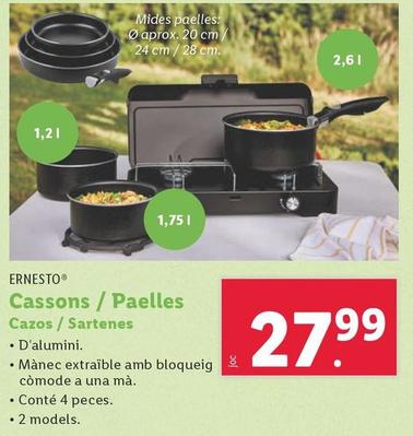 Oferta de Ernesto - Cazos / Sartenes por 27,99€ en Lidl