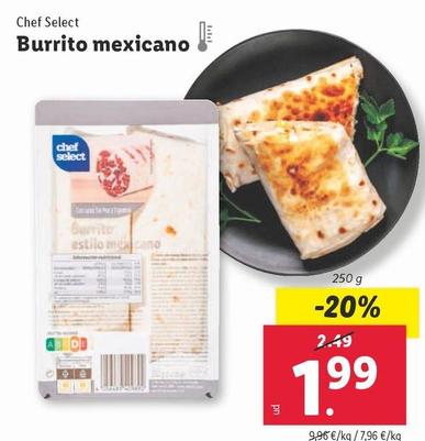 Oferta de Chef Select - Burrito Mexicano por 1,99€ en Lidl