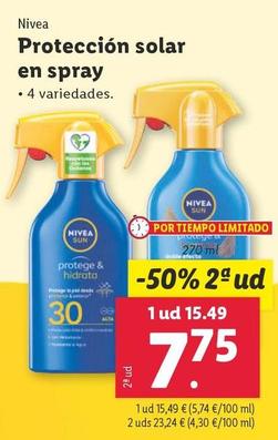 Oferta de Nivea - Proteccion Solar En Spray por 15,49€ en Lidl
