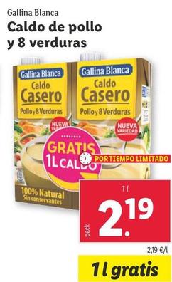 Oferta de Gallina Blanca - Caldo De Pollo Y 8 Verduras por 2,19€ en Lidl