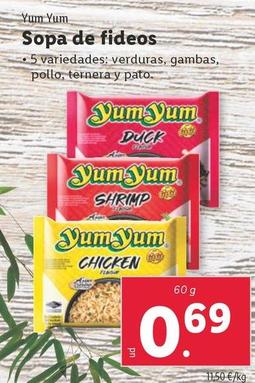 Oferta de Yum Yum - Sopa De Fideos  por 0,69€ en Lidl