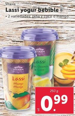 Oferta de Vitasia - Lassi Yogur Bebible por 0,99€ en Lidl