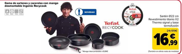 Oferta de Tefal - Gama De Sartenes Y Cacerolas Con Mango Desmontable Ingenio Recycook por 16,99€ en Carrefour