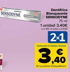 Oferta de Sensodyne - Dentífrico Blanqueante por 3,4€ en Carrefour