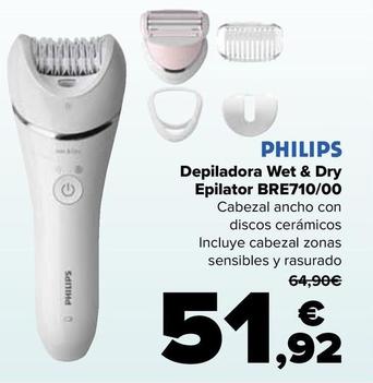 Oferta de Philips - Depiladora Wet & Dry Epilator BRE710/00 por 51,92€ en Carrefour