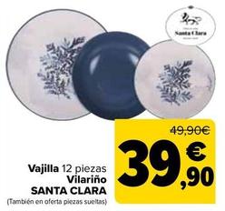 Oferta de Santa Clara - Vajilla 12 Piezas Vilariño por 39,9€ en Carrefour