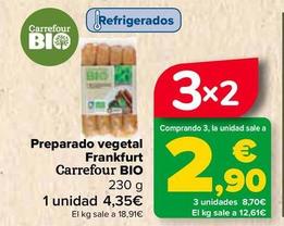 Oferta de Carrefour bio - Preparado Vegetal Frankfurt por 4,35€ en Carrefour