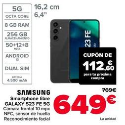 Oferta de Samsung - Smartphone Libre  Galaxy S23 FE 5G por 649€ en Carrefour