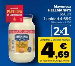 Oferta de Hellmann's - Mayonesa por 4,69€ en Carrefour