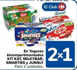 Oferta de Kit Kat, Milkybar, Smarties Y Jungly - En Yogures Bicompartimentados  en Carrefour
