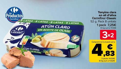 Oferta de Carrefour - Atún Claro En  Aceite De Oliva  Classic por 7,25€ en Carrefour
