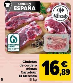 Oferta de Carrefour - Chuletas  De Cordero  Mixtas  El Mercado por 16,89€ en Carrefour