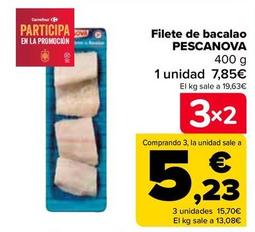 Oferta de Pescanova - filetes de bacalao por 7,85€ en Carrefour