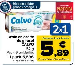 Oferta de CALVO - Atún en aceite de girasol   por 5,89€ en Carrefour