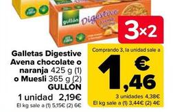 Oferta de Gullón - Galletas Digestive Avena chocolate o naranja o Muesli por 2,19€ en Carrefour