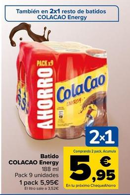 Oferta de Cola Cao - Batido Energy por 5,95€ en Carrefour