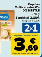 Oferta de Nestlé - Papillas Multicereales 0% 0% por 3,69€ en Carrefour