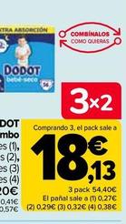 Oferta de Dodot - Pañales  Bebé Seco Extra Jumbo por 27,2€ en Carrefour