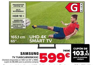 Oferta de Samsung - TV TU65CU8505KXXC por 599€ en Carrefour