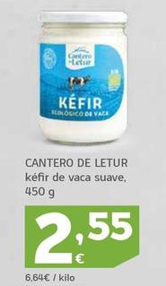 Oferta de El Cantero de Letur - kéfir de vaca suave por 2,55€ en HiperDino