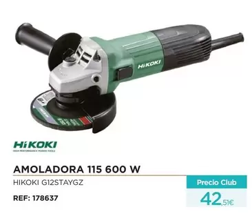 Oferta de Hikoki - Amoladora 115 600 W por 42,51€ en Manau