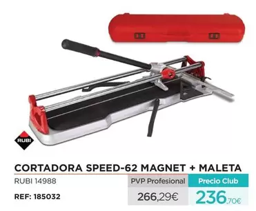 Oferta de Rubi - Cortadora Speed-62 Magnet + Maleta por 236,7€ en Manau