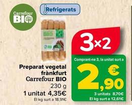 Oferta de Carrefour bio - Preparado Vegetal Frankfurt por 4,35€ en Carrefour