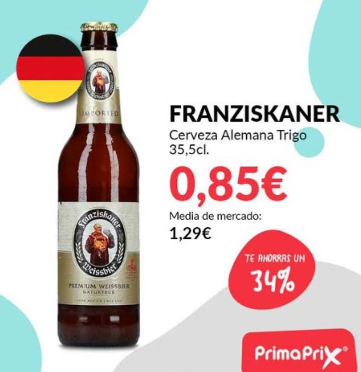 Oferta de Cerveza alemana por 0,85€ en PrimaPrix