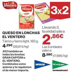 Oferta de El Ventero - Queso En Lonchas por 4,29€ en El Corte Inglés