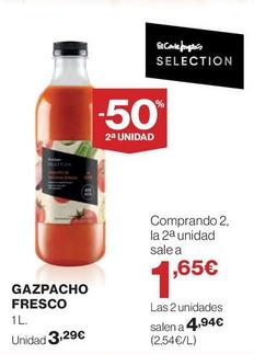 Oferta de Gazpacho Fresco por 3,29€ en El Corte Inglés