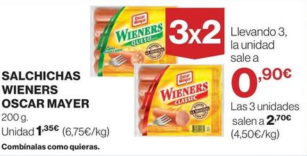 Oferta de Oscar Mayer - Salchichas Wieners por 1,35€ en El Corte Inglés